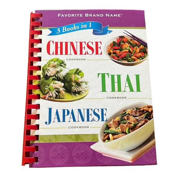 Favorite Brand Name Cookbook 3 in 1 Chinese Thai, Japanese Cooking Asian Cuisine - Picture 1 of 7